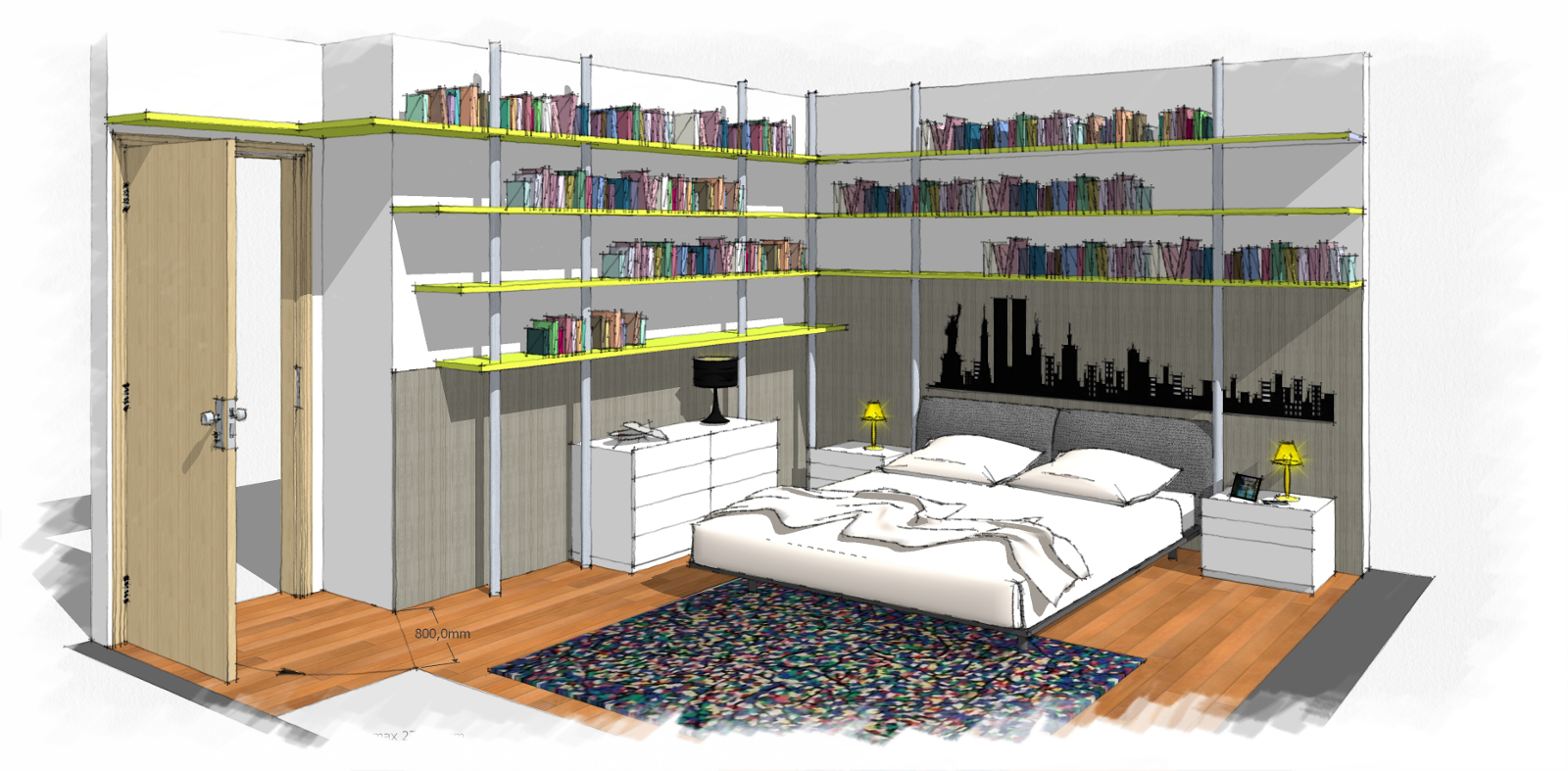 Camera da letto disegno ~ canlic for . Soffitto disegno Colore