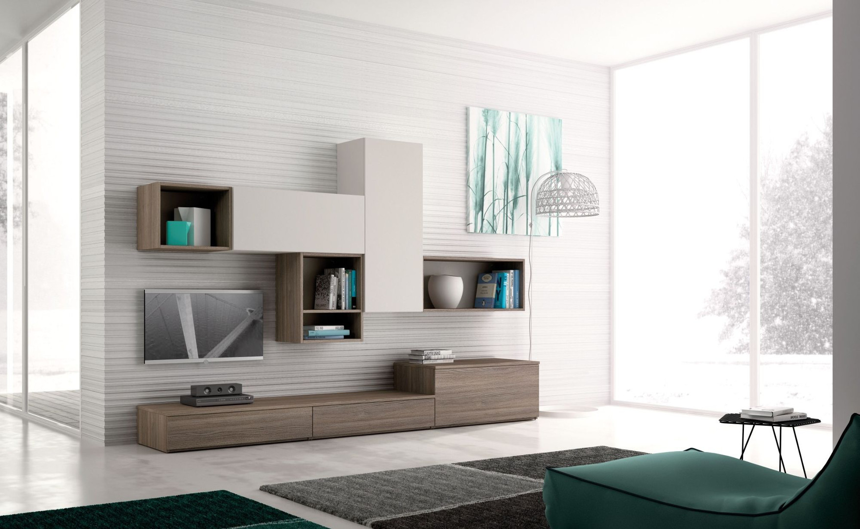 Awesome composizione soggiorno moderno contemporary design ... Composizione soggiorno