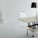 Tavolo allungabile ed alzabile in legno bianco