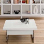 Piccolo tavolo alzabile ed allungabile in legno bianco
