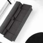 animazione divano moderno biba salotti, apertura ed allungamento Nero su sfondo bianco