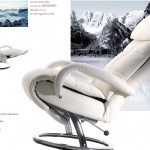 Poltrona relax statica reclinabile di colore bianco con poggia gambe estendibile, nome poltrona Cortina