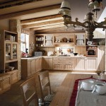 Cucine country Fieno in legno massiccio, colore legno, con caminetto